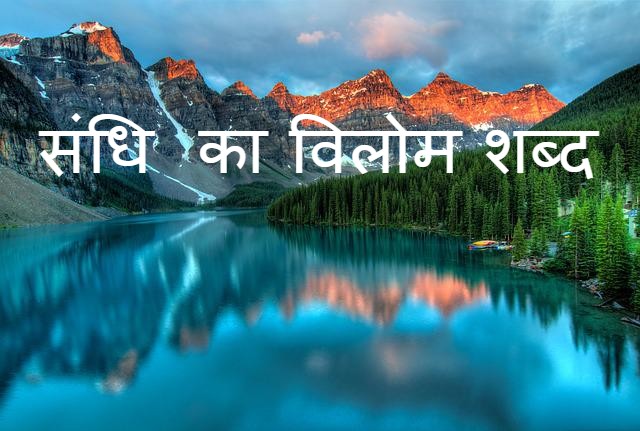 संधि के विलोम शब्द